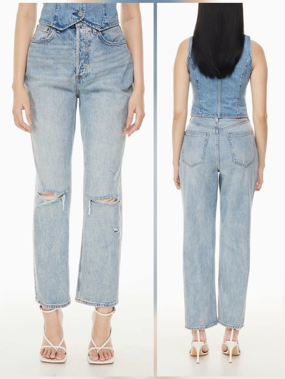NWOT Denim Forum 26 90s Grunge Indie Sleeze Distressed Joni High Rise Loose Jean